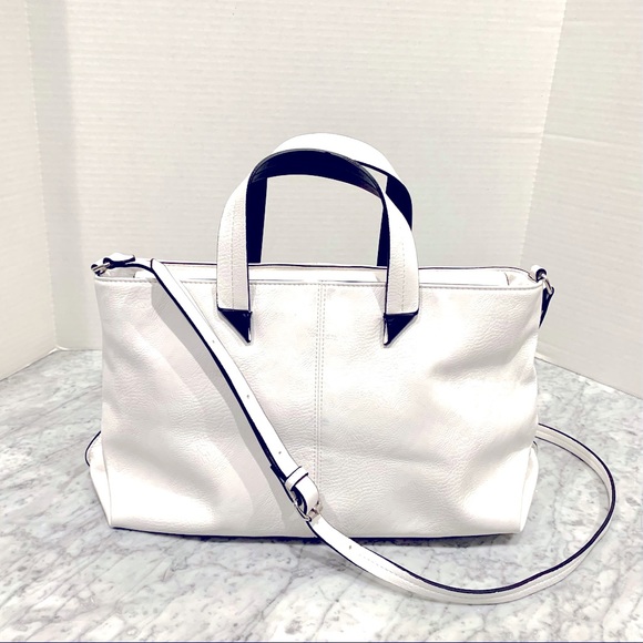 Zara Handbags - White w/black trim Zara crossbody bag